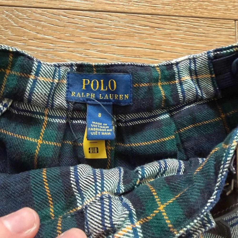 Ralph Lauren • Plaid Pleated Cotton Twill Skirt